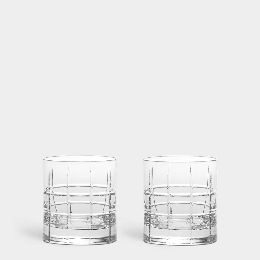 Orrefors Street Double Old Fashioned Glass Set of 2 – Luxury Crystal Gifts Orrefors - Crystal House