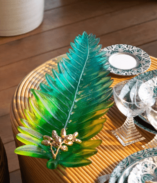 Palm Beach Large Leaf Bowl by Daum Daum - Crystal House