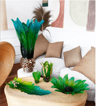 Palm Beach Medium Golden Vase Daum - Crystal House