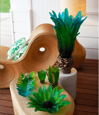 Palm Beach Medium Golden Vase Daum - Crystal House