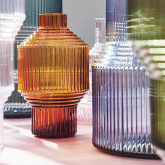 Pavilion Vase Dark Amber Small Front Kosta Boda