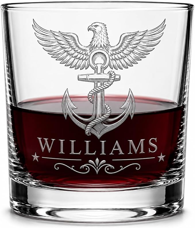 Personalized Engraved Custom Whiskey Glass - Premium Gift Replace Your Name Crystal House- Crystal House