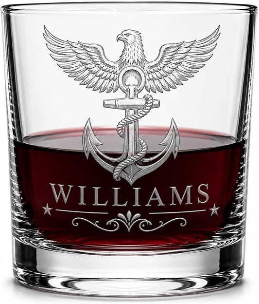 Personalized Engraved Custom Whiskey Glass - Premium Gift Replace Your Name Crystal House- Crystal House