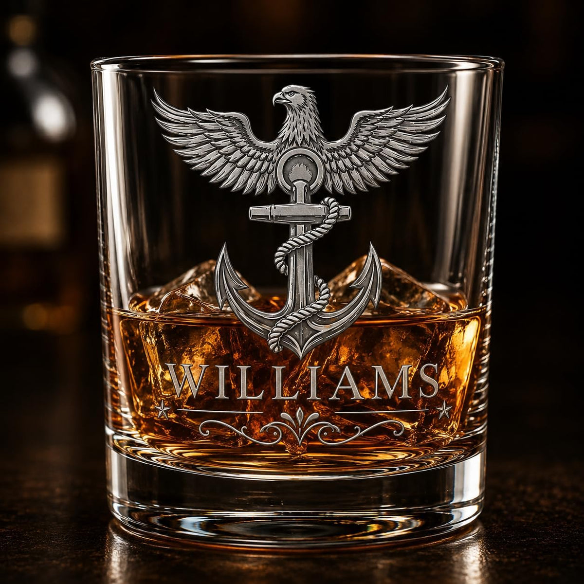 Personalized Engraved Custom Whiskey Glass - Premium Gift Replace Your Name Crystal House- Crystal House