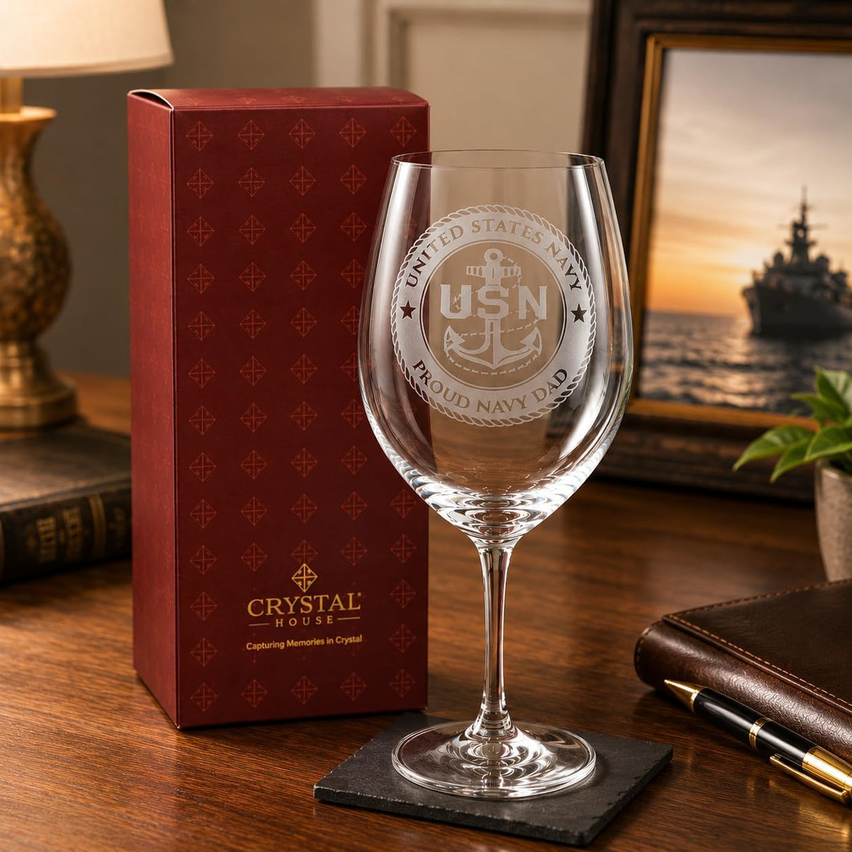 Personalized Your Own Logo Text Deep Carved Engraving Crystal Glass - Luxury Gift Crystal House - Crystal House