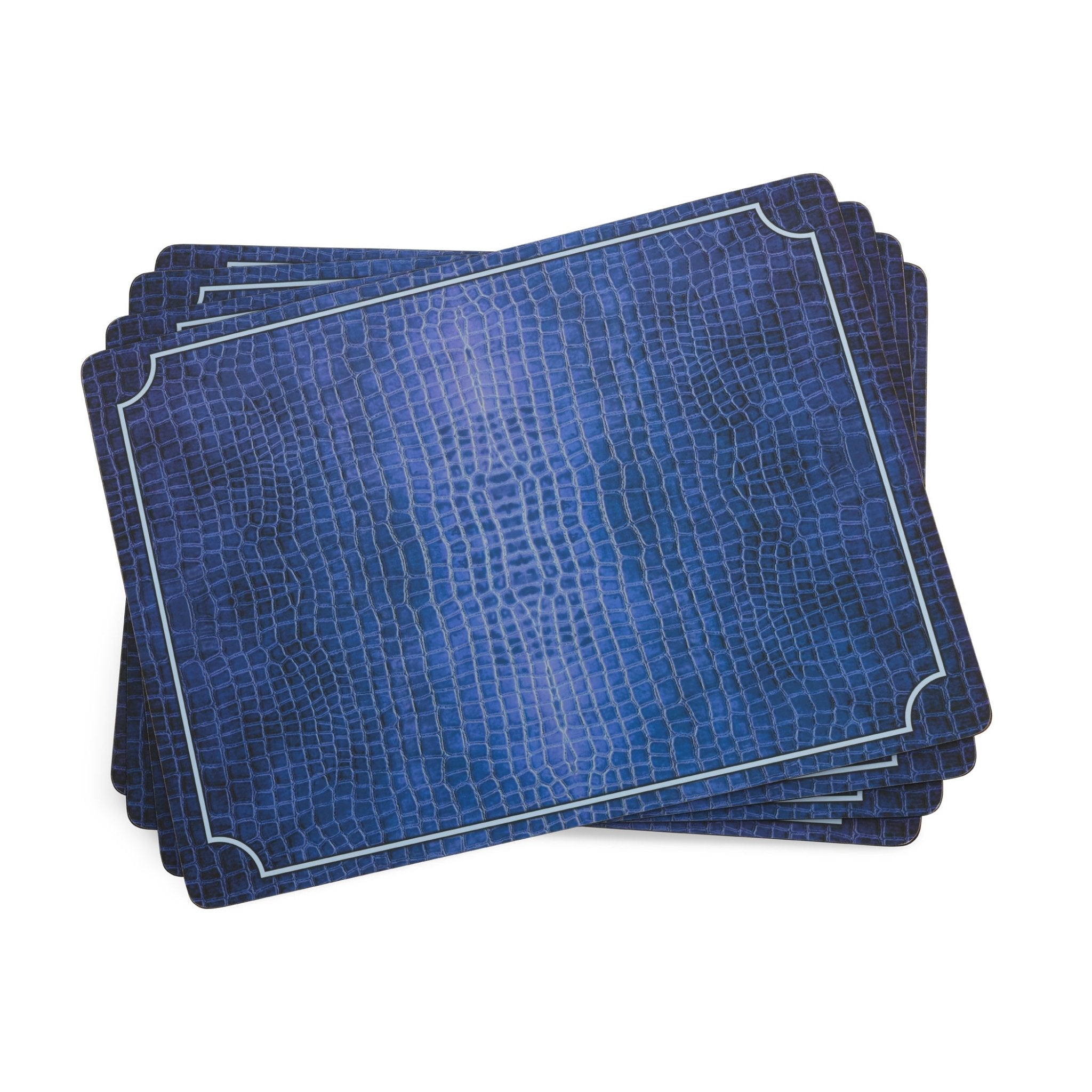 Pimpernel - Blue Croc Leather Placemats Set of 4 Pimpernel - Crystal House