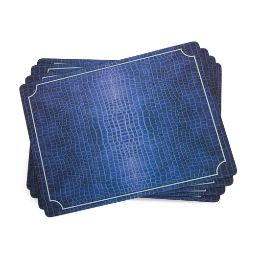 Pimpernel - Blue Croc Leather Placemats Set of 4 Pimpernel - Crystal House