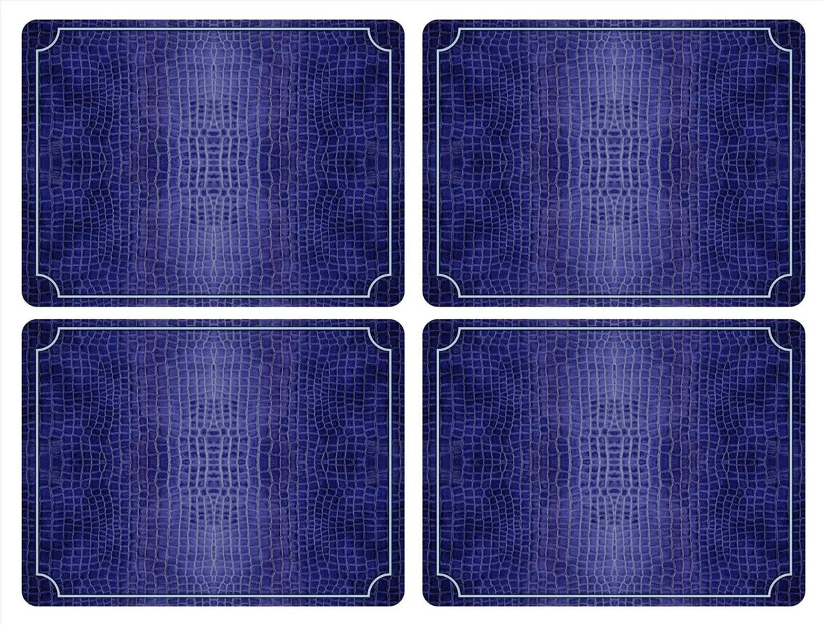 Pimpernel - Placemats / Coasters and Gifts Blue Croc Placemats S/4 Pimpernel