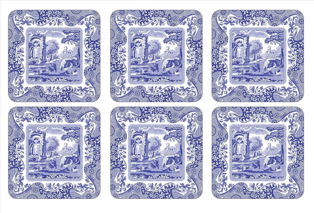 Pimpernel - Placemats / Coasters and Gifts Blue Italian Coasters S/6 Pimpernel