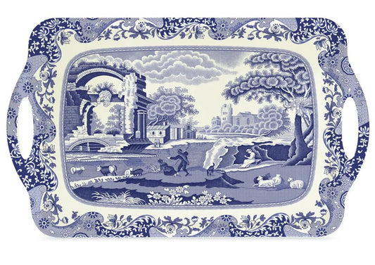 Pimpernel - Placemats / Coasters and Gifts Blue Italian Large Melamine Handled Tray Pimpernel