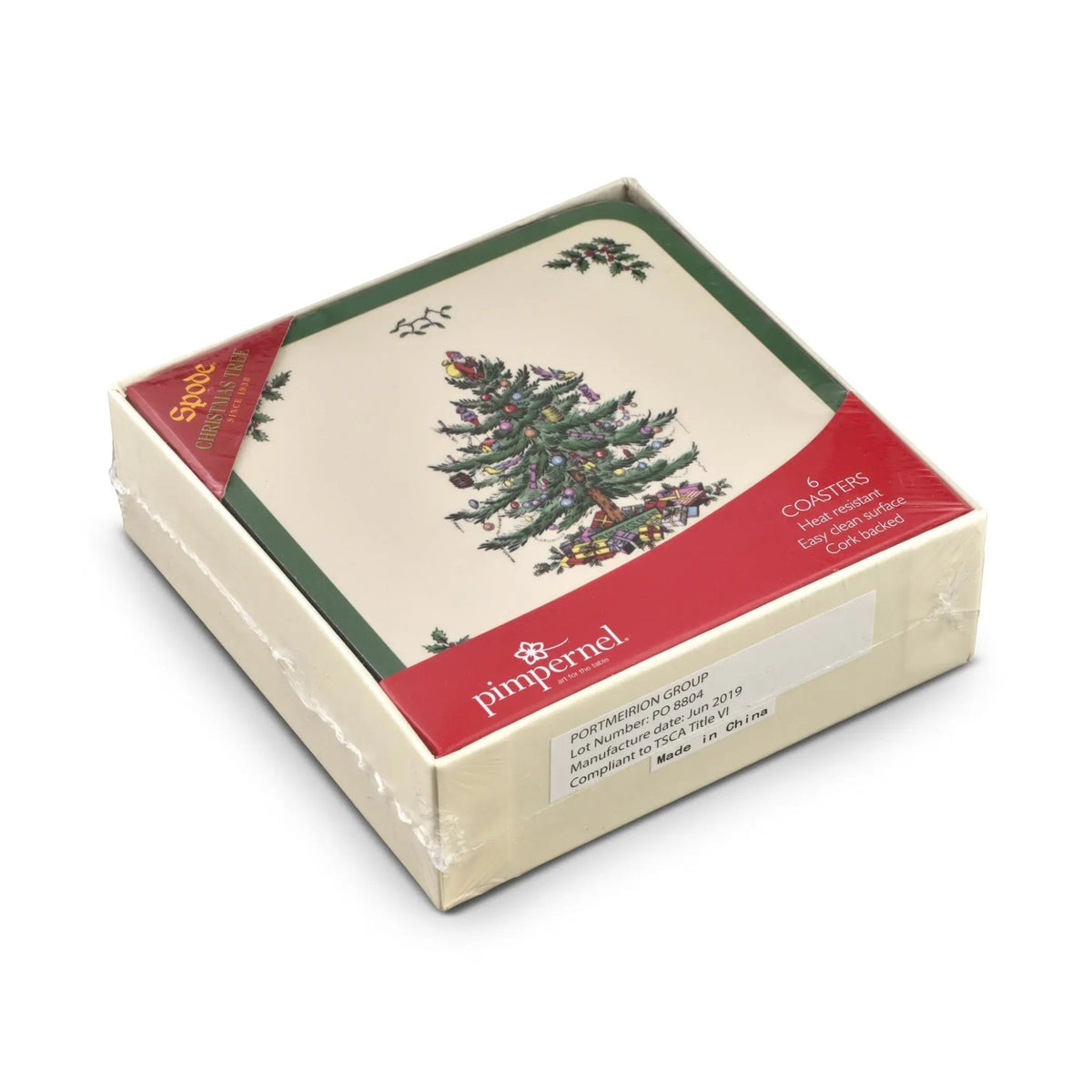 Pimpernel - Placemats / Coasters and Gifts Christmas Tree Coasters S/6 Pimpernel