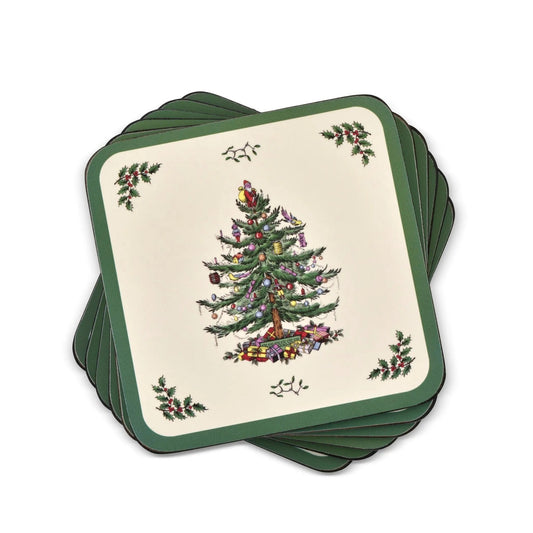 Pimpernel - Placemats / Coasters and Gifts Christmas Tree Coasters S/6 Pimpernel