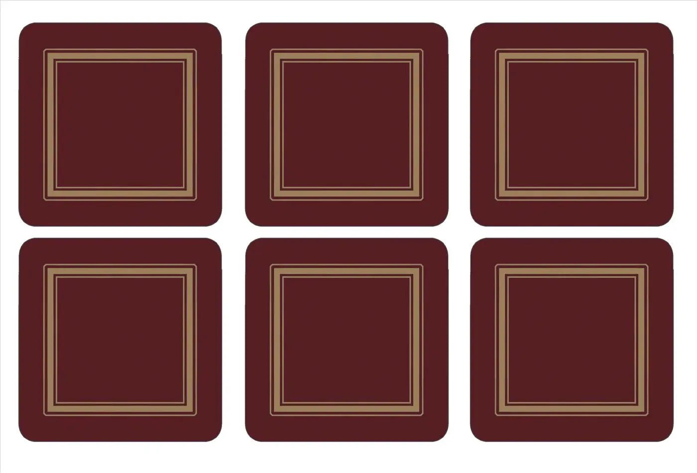 Pimpernel - Placemats / Coasters and Gifts Classic Burgundy Coasters S/6 Pimpernel