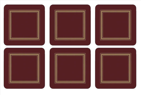 Pimpernel - Placemats / Coasters and Gifts Classic Burgundy Coasters S/6 Pimpernel