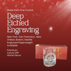 Premium Custom US Navy Gift – Fine Crystal Glass with Deep Sand Carved Engraving Crystal House - Crystal House