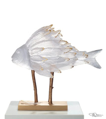 Punky Fish White & Gold by PATRICK ROUGEREAU Daum