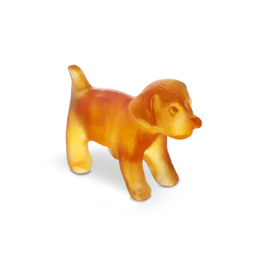 Mini Standing Puppy in Amber Daum