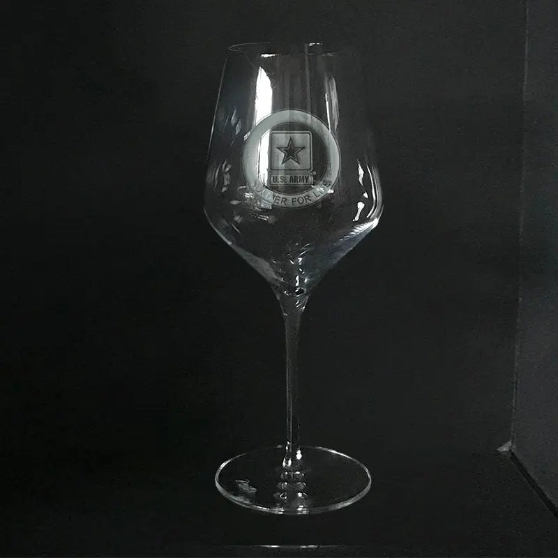 Retired Soldier for life Army logo-Wine glass Crystal House