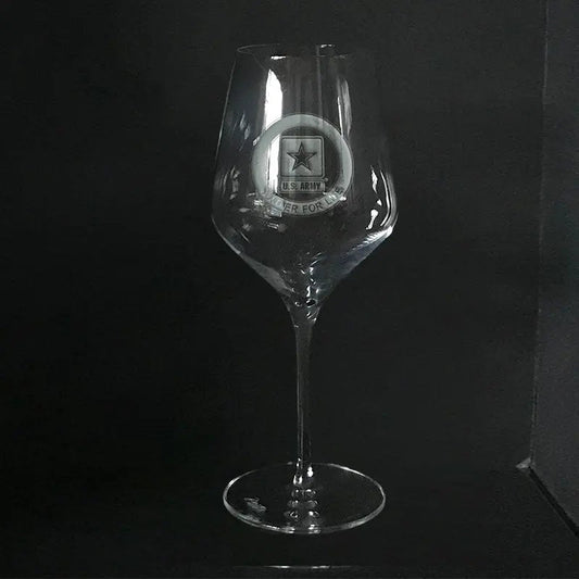 Retired Soldier for life Army logo-Wine glass Crystal House