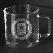 Retired Soldier for life US Army on warm beverage mug Crystal House 
