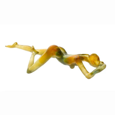 Daum Rêve d'Amour Amber Yellow Green Crystal Sculpture by Sylvie Mangaud