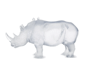 Rhinoceros in White by Jean-François Leroy 1000 ex Daum