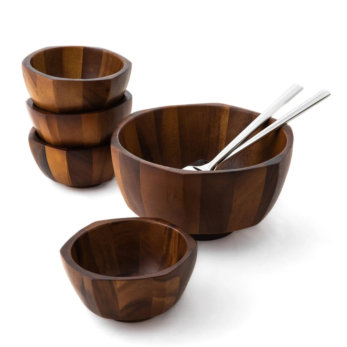 Rivet Salad Bowl w/ Servers Nambé