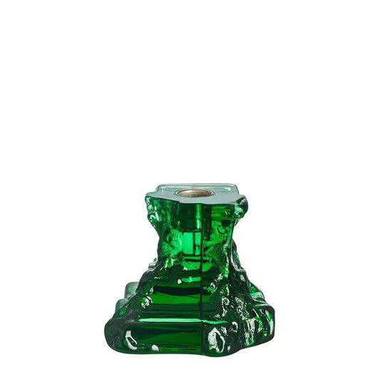 Rocky Baroque Candlestick Emerald Green Small Kosta Boda