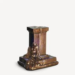 Rocky Baroque Candlestick Glossy Glaze Medium Kosta Boda