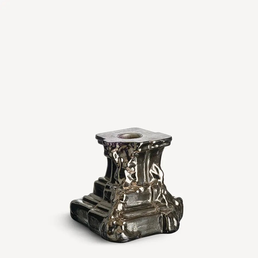 Rocky Baroque Candlestick Glossy Glaze Small Kosta Boda