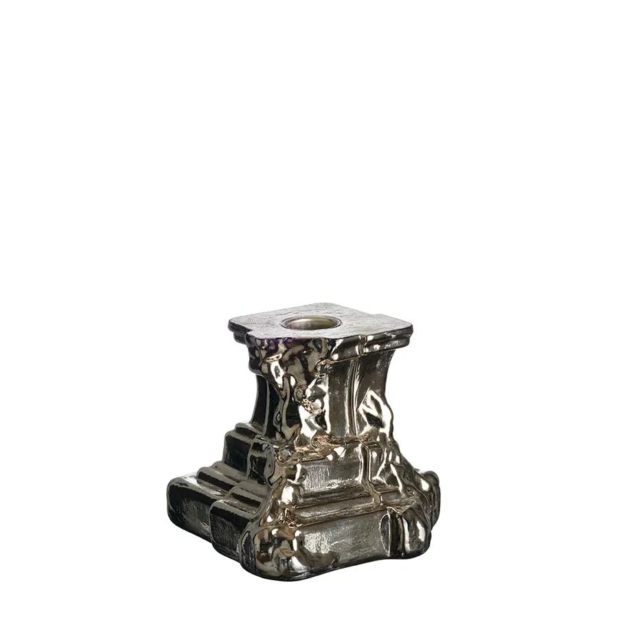 Rocky Baroque Candlestick Glossy Glaze Small Kosta Boda
