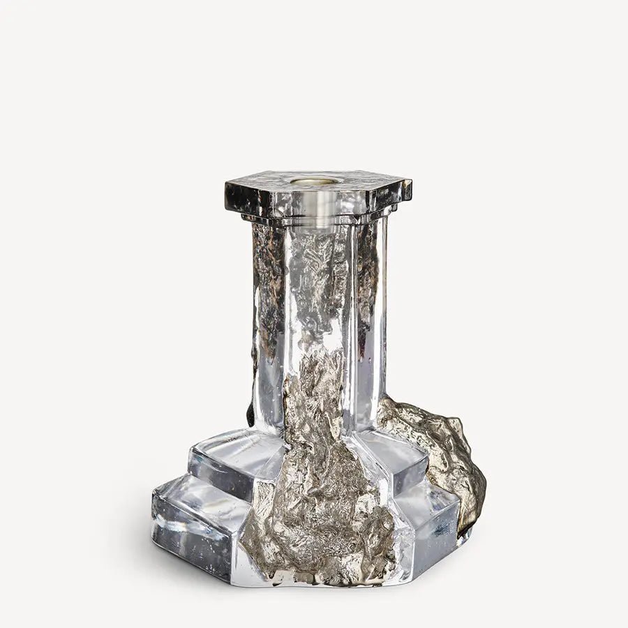 Rocky Baroque Candlestick Glossy Glaze Kosta Boda