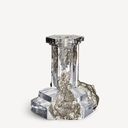 Rocky Baroque Candlestick Glossy Glaze Kosta Boda