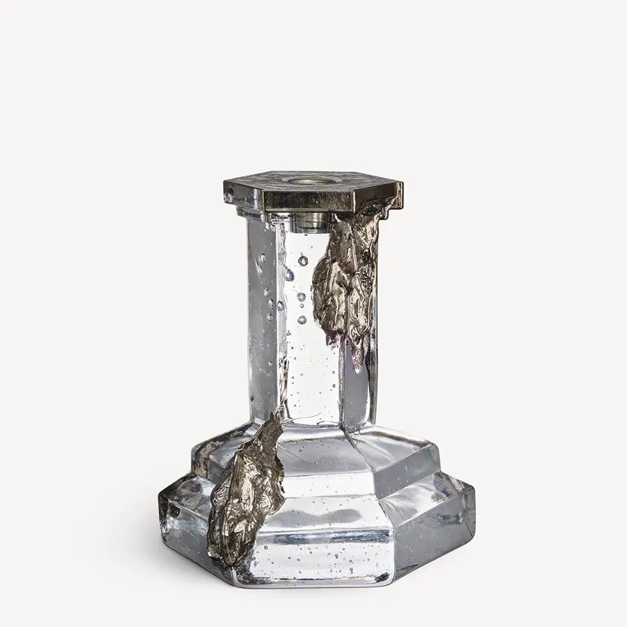 Rocky Baroque Candlestick Glossy Glaze Kosta Boda