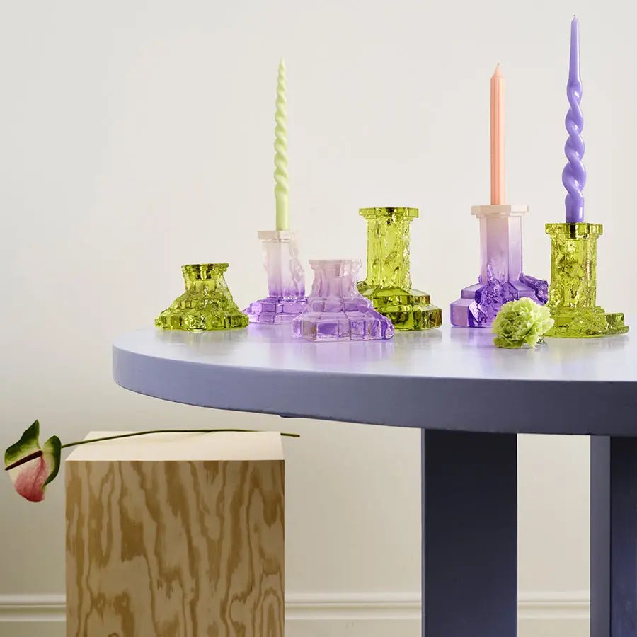 Rocky Baroque Candlestick Kryptonite Medium Kosta Boda