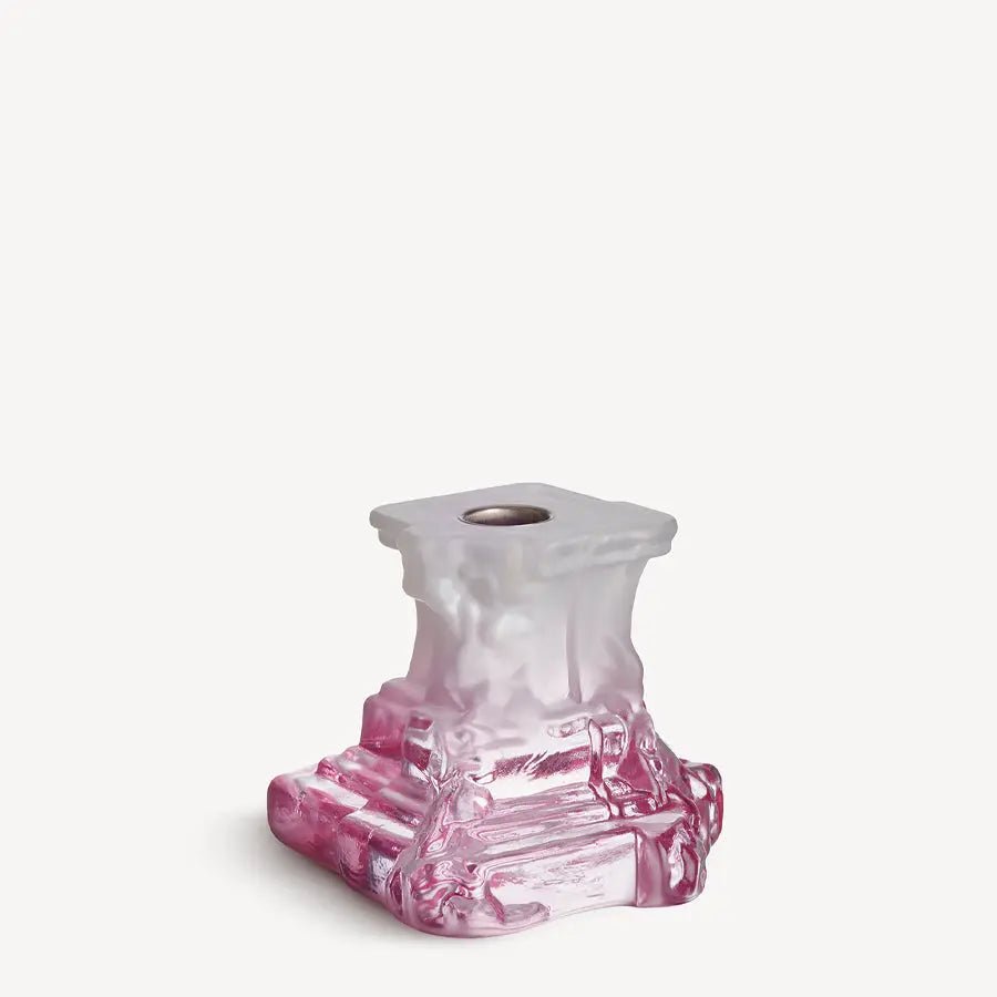 Rocky Baroque Candlestick Spicy Rose Small Kosta Boda
