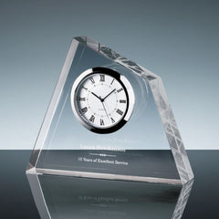 Rosslea Crystal Desk Clock – Luxury Executive Gift crystal edge - Crystal House