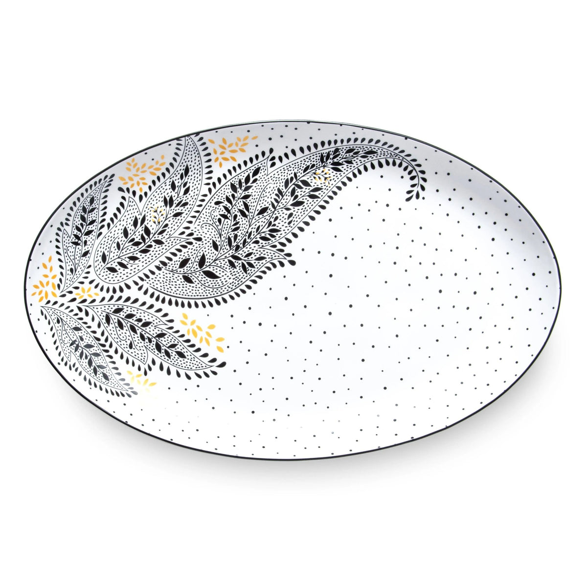 Sara Miller Artisanne Noir Large Oval Platter 16.5'' Portmeirion