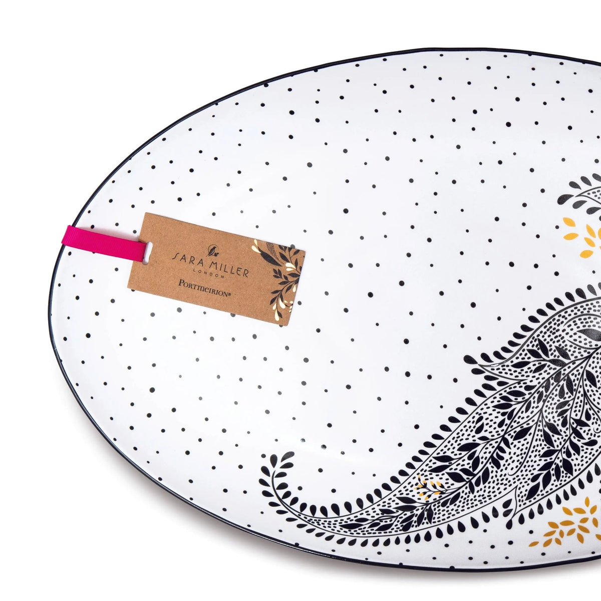 Sara Miller Artisanne Noir Large Oval Platter 16.5'' Portmeirion