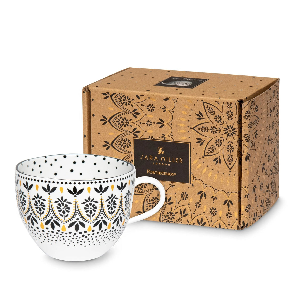 Sara Miller Artisanne Noir Mug 14Oz Mandala Portmeirion