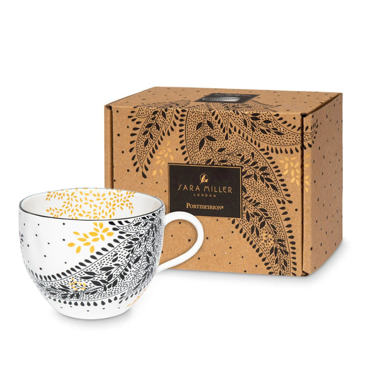 Sara Miller Artisanne Noir Mug 14Oz Paisley Portmeirion