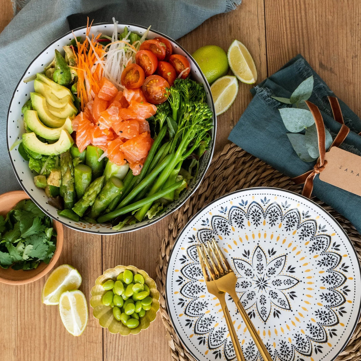 Sara Miller Artisanne Noir Noodle Bowl S/2 Portmeirion