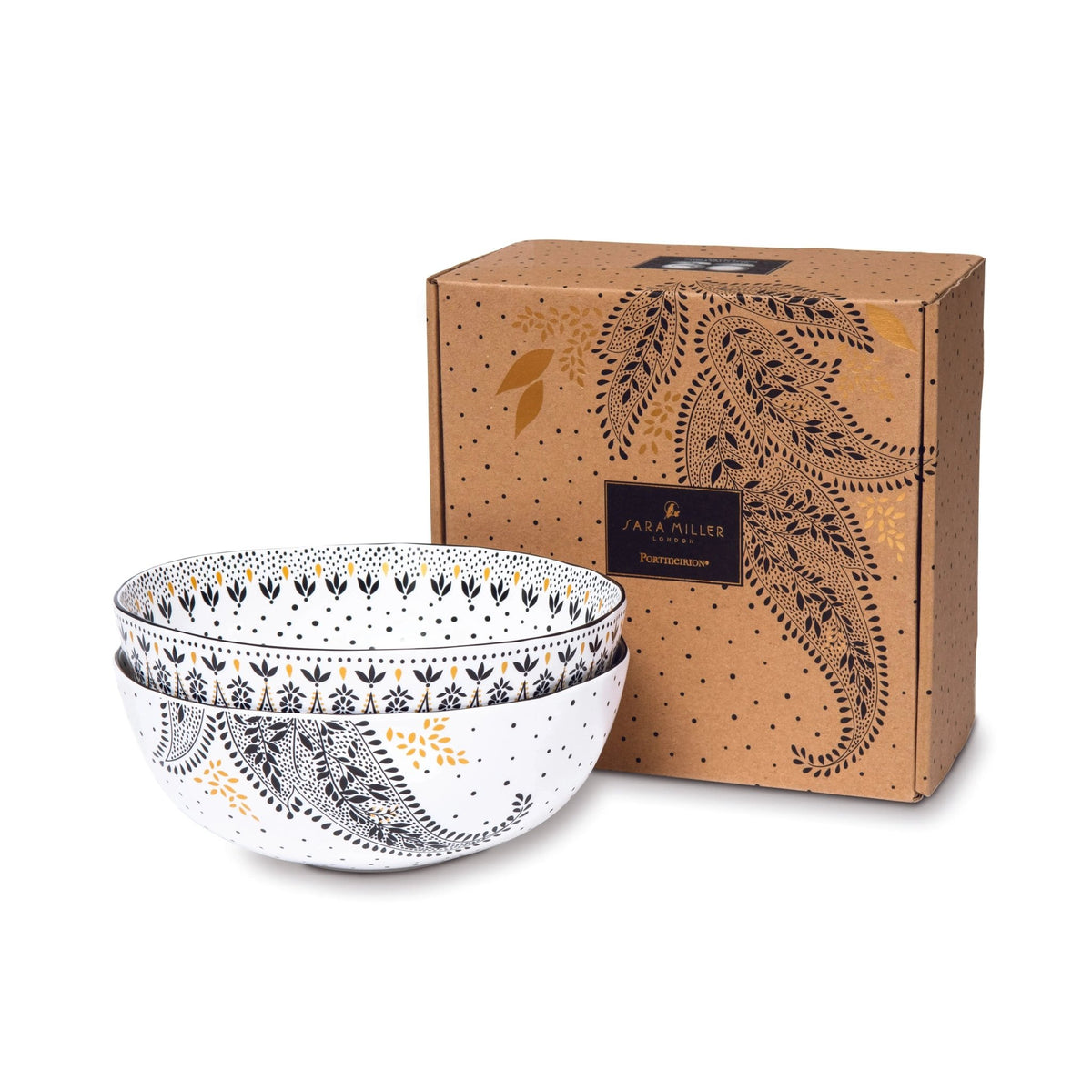 Sara Miller Artisanne Noir Noodle Bowl S/2 Portmeirion