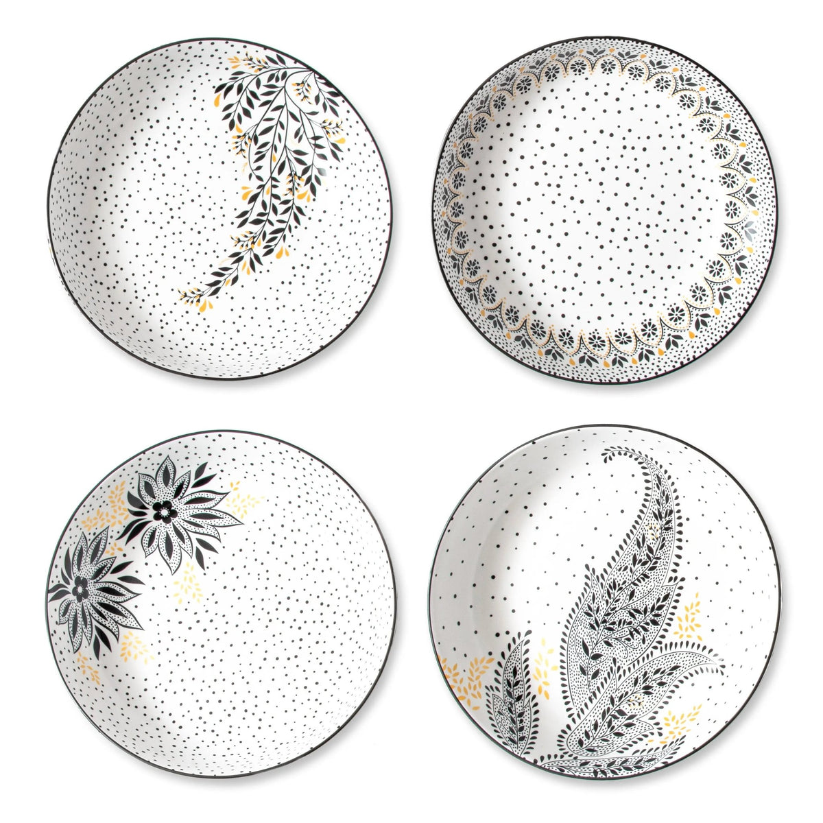 Sara Miller Artisanne Noir Pasta Bowl S/4 Portmeirion