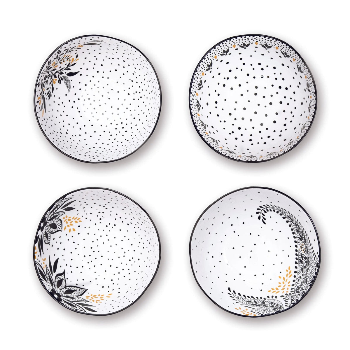 Sara Miller Artisanne Noir Rice Bowl S/4 Portmeirion