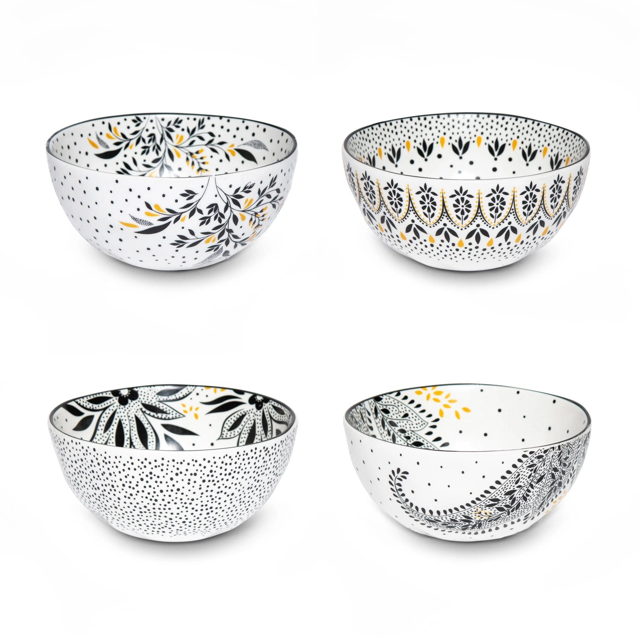 Sara Miller Artisanne Noir Rice Bowl S/4 Portmeirion
