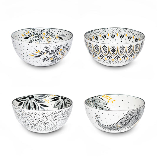 Sara Miller Artisanne Noir Rice Bowl S/4 Portmeirion