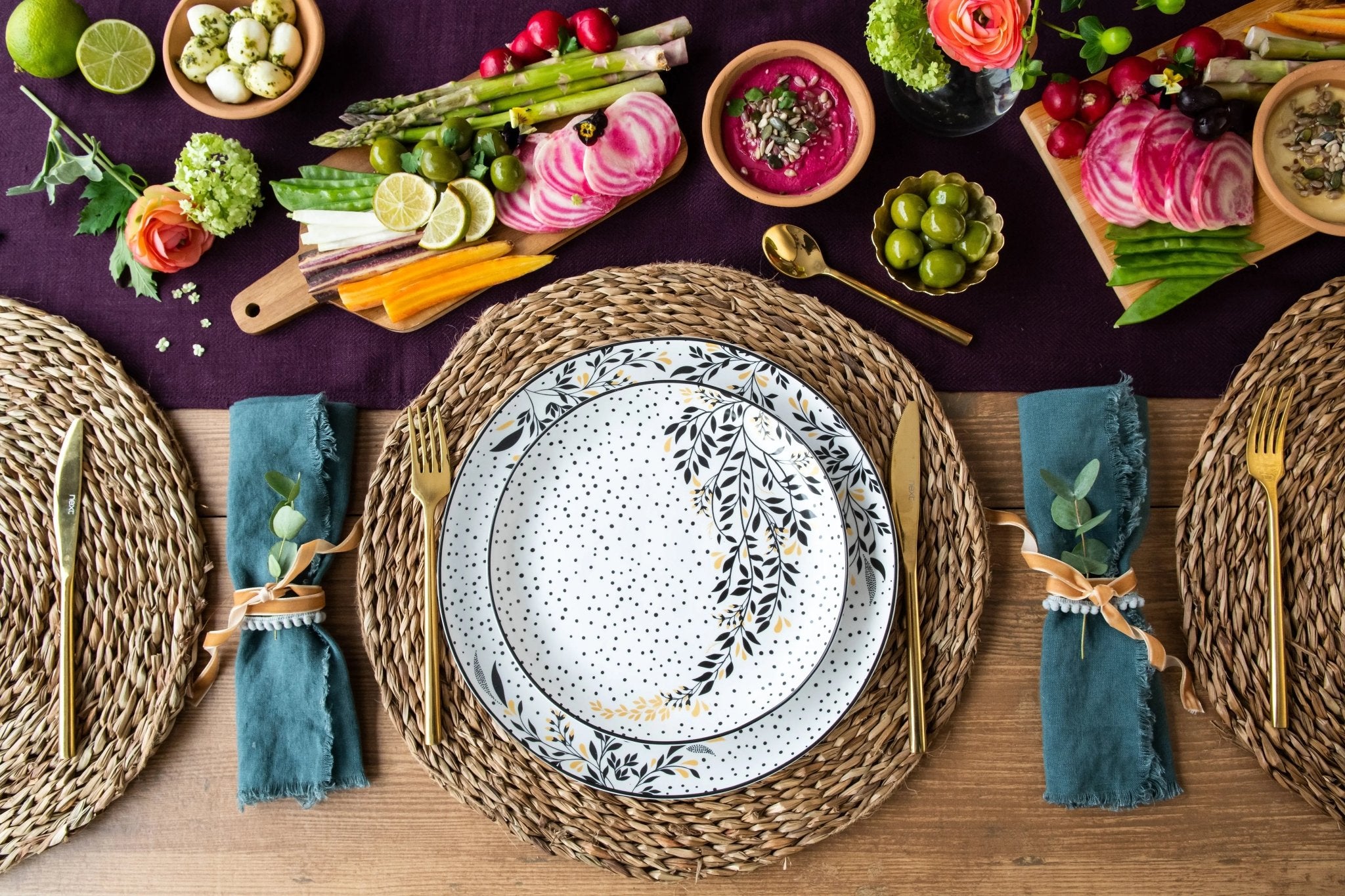 Sara Miller Artisanne Noir Salad Plate S/4 Portmeirion