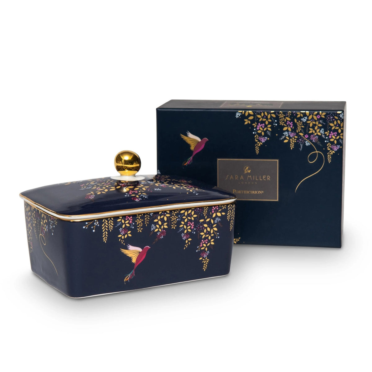 Sara Miller - Chelsea Collection COVERED BUTTER - NAVY Portmeirion
