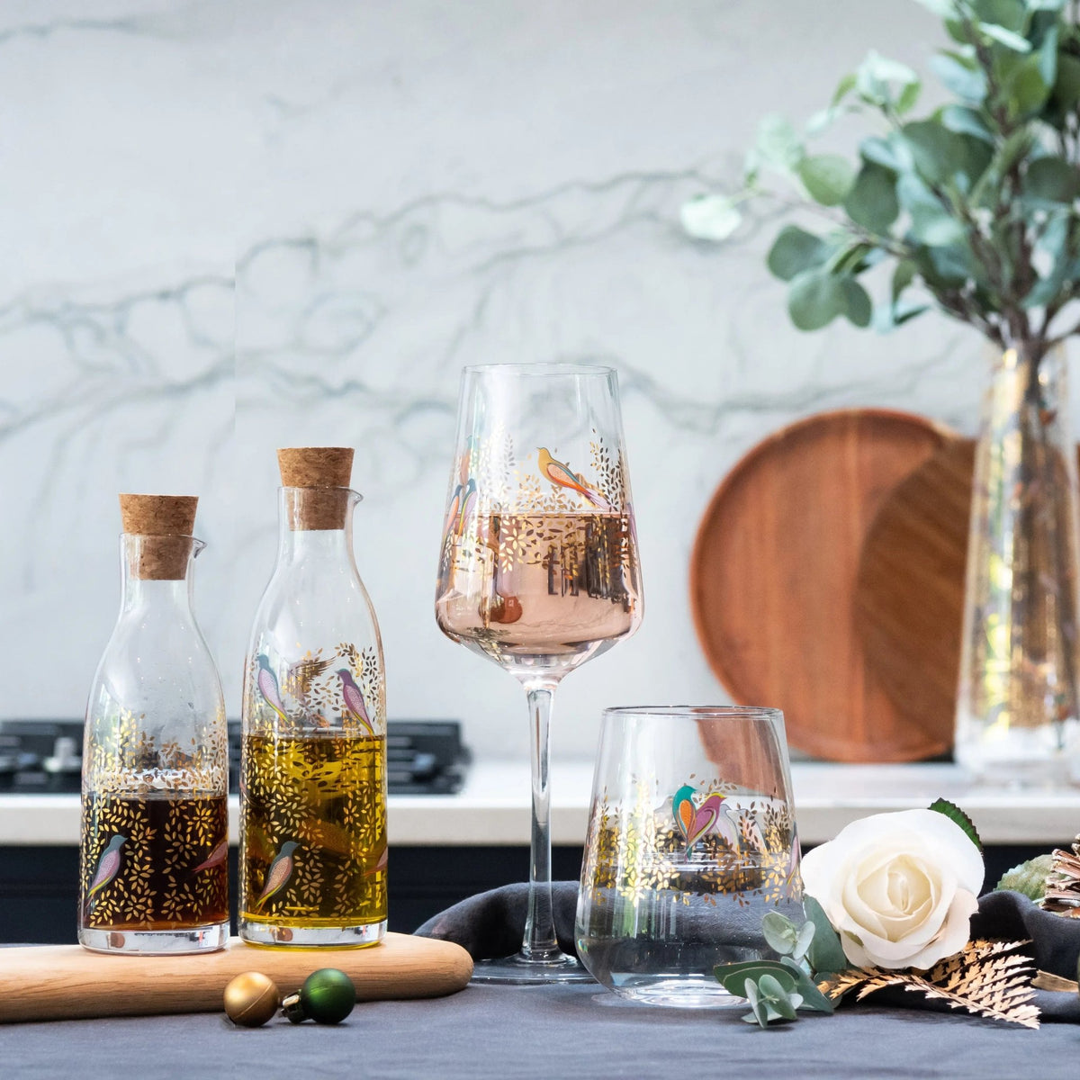 Sara Miller - Chelsea Collection - Glassware OIL & VINEGAR SET Portmeirion